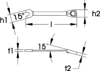 Maulschlüssel mit Hebel-Ringratsche, umschaltbar, ELORA-204-J 13 mm