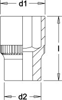 Steckschlüssel-Einsatz 3/4", zwölfkant, ELORA-770-SM  13/16" AF