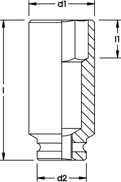 Kraftschrauber-Einsatz 1/2", extra tief, 6-kant, ELORA-790LTA-13/16" af