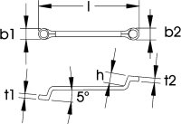 Doppelringschlüssel DIN 838, ELORA-110-38x42 mm