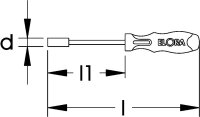 Sechskant-Steckschlüssel, lang, ELORA-216A-1/4"af