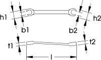 Offene Doppelringschlüssel, ELORA-121A-7/16"x1/2"