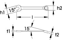 Ringmaulschlüssel DIN 3113, Form A, ELORA-203-8 mm