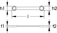 Doppelringschlüssel, gerade DIN 837, ELORA-120-6x7 mm