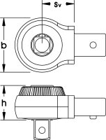 Einsteck-Umschaltknarre, feinverzahnt 3/8", 9x12 mm,...