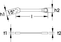 Maulschlüssel mit Ringratsche, ELORA 204A-15/16" AF