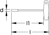 Sechskant-Steckschlüssel mit T-Griff, ELORA-214-9-230 mm