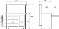 Fahrbare Werkbank, leer, ELORA-1820-LOT (Ohne ausfahrbare...