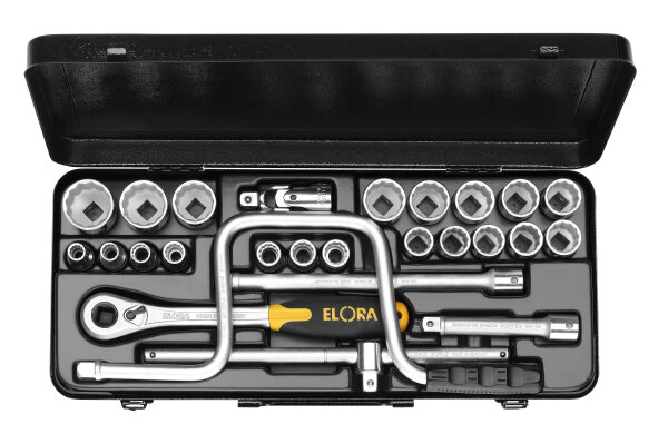 Steckschlüssel-Satz 1/2", Zwölfkant, 26-teilig 10-32 mm, ELORA-770-LMF