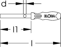 Rohrsteckschlüssel mit Griff, ELORA-217-7 mm